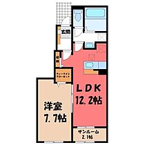 栃木県栃木市薗部町2丁目（賃貸アパート1LDK・1階・50.14㎡） その2