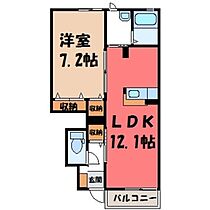 ラ・リヴィエール箱森 I  ｜ 栃木県栃木市箱森町（賃貸アパート1LDK・1階・45.82㎡） その2