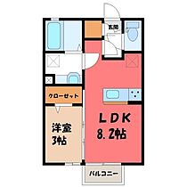 Ciel  ｜ 栃木県栃木市平柳町3丁目（賃貸アパート1LDK・2階・29.25㎡） その2