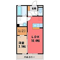 栃木県小山市駅東通り1丁目（賃貸アパート1LDK・3階・37.53㎡） その2