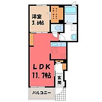 ヴィラ・大堀端 C  ｜ 栃木県栃木市平井町（賃貸アパート1LDK・1階・37.81㎡） その2