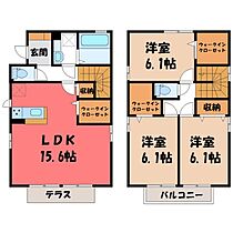 サンロワイヤル C  ｜ 栃木県小山市三峯1丁目（賃貸一戸建3LDK・1階・89.42㎡） その2