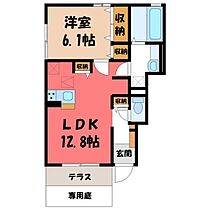 エール リヴェール C  ｜ 栃木県小山市大字羽川（賃貸アパート1LDK・1階・47.16㎡） その2