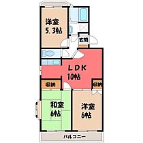 ラ・セゾン富士  ｜ 栃木県小山市神鳥谷1丁目（賃貸マンション3LDK・3階・59.21㎡） その2