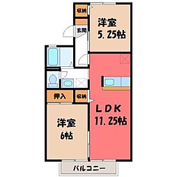 ガーデンハイツ 2LDKの間取図画像