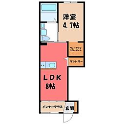 ラリュール1 1LDKの間取図画像