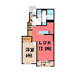 オリージャ 1LDKの間取図画像
