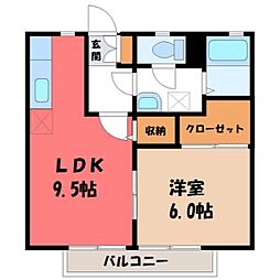 プリムローズ 1LDKの間取図画像