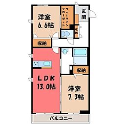 カナルグランデスイート 2LDKの間取図画像