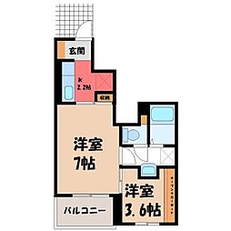 マルベリー 2Kの間取図画像