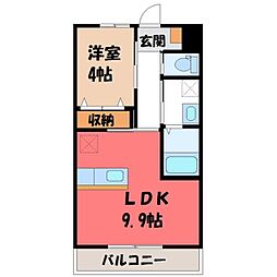 グルース 1LDKの間取図画像