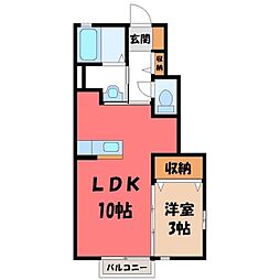 メゾン・きらめきA棟 1SKの間取図画像