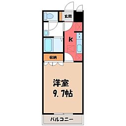 グランディール 1Kの間取図画像