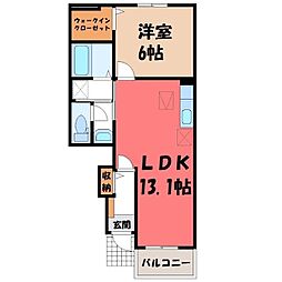 グラン・フォーレB 1LDKの間取図画像