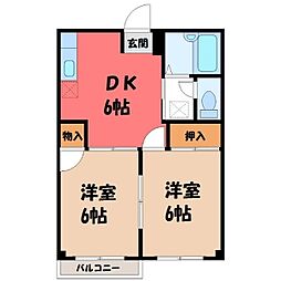 グランパズドリーム 2DKの間取図画像