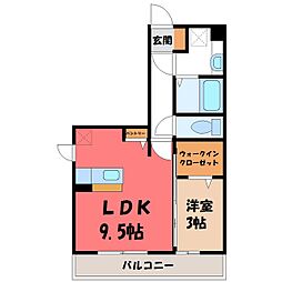 シャブラン 1LDKの間取図画像