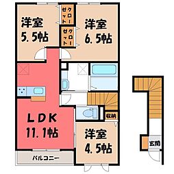 JR水戸線 川島駅 徒歩12分 2階/-