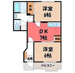 コンチェルトB 2LDKの間取図画像
