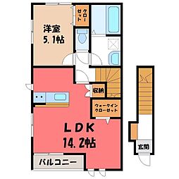 カーササン・シーロA 1LDKの間取図画像