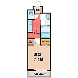 カレント 1Kの間取図画像