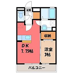 フリーデン 1DKの間取図画像
