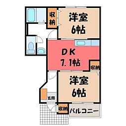 グッドインプレスA 2DKの間取図画像