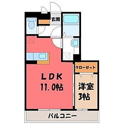 グロース小山 1LDKの間取図画像