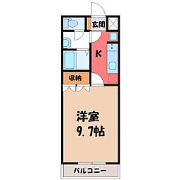 コンフォートスリー 1Kの間取図画像