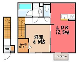 クレリア城東 1LDKの間取図画像