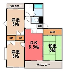 アネックスハイツ 3DKの間取図画像