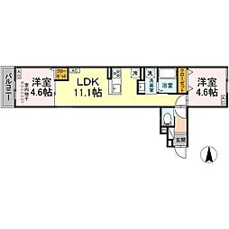 セレスティア南花畑3 2LDKの間取図画像
