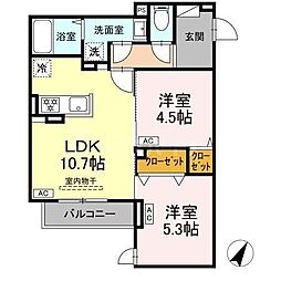 セレスティア扇III 2LDKの間取図画像