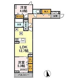 セレスティア竹ノ塚II 2LDKの間取図画像