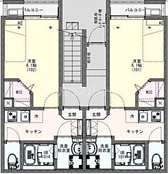 KLEIS青井 1階1Kの間取り