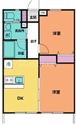 アステリア 2DKの間取図画像