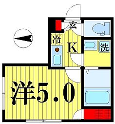 パルゼ北千住 1Kの間取図画像