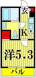 メルディア梅島3 1Kの間取図画像