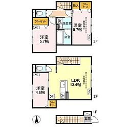 セレスティア竹ノ塚 A棟 3LDKの間取図画像
