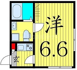 コート・リヴィエール 1Kの間取図画像