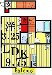 ファイネス梅田B 1LDKの間取図画像
