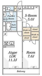 リブリ・SK竹の塚 1SLDKの間取図画像
