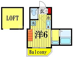 アレン千住寿 ワンルームの間取図画像