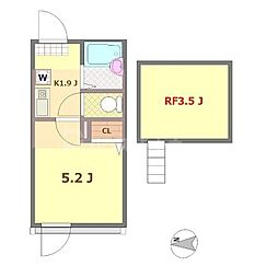 (仮称)リブ南花畑3丁目 1Kの間取図画像