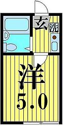 シャンテ大師前 1Kの間取図画像