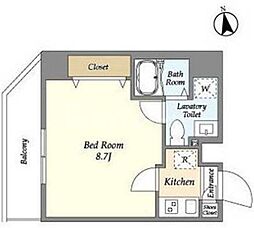 アルファコート西新井 1Kの間取図画像