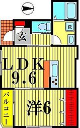 カーサ・コモド 1LDKの間取図画像