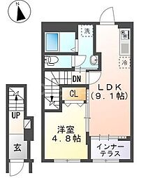 ボッテガノワール 1LDKの間取図画像