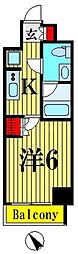 ユリカロゼ梅島 1Kの間取図画像