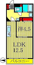 和宏ハイツ 1LDKの間取図画像
