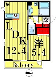 ファミユB 1LDKの間取図画像